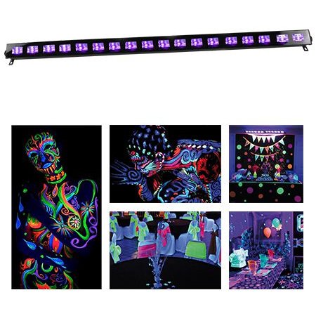 LED bar UV 18 x 3W Ibiza Light LED-UVBAR18, efect UV