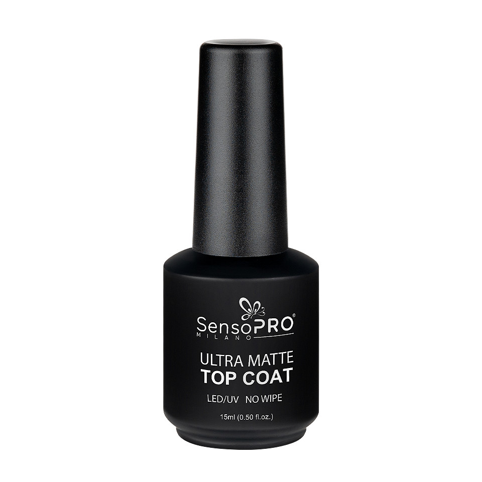 Ultra Matte Top Coat SensoPRO | Finish Mat Premium 15ml - imagine 1