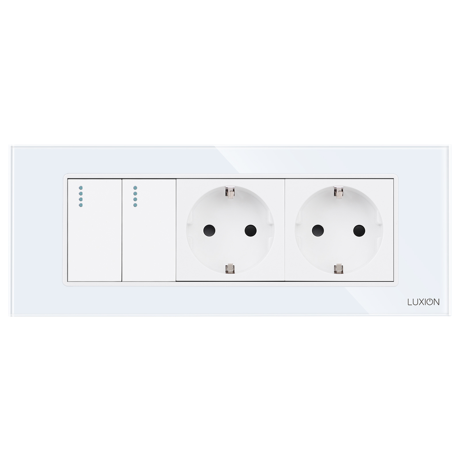 Intrerupator Dublu + 2 Prize Sticla LUXION, IP44 - imagine 2