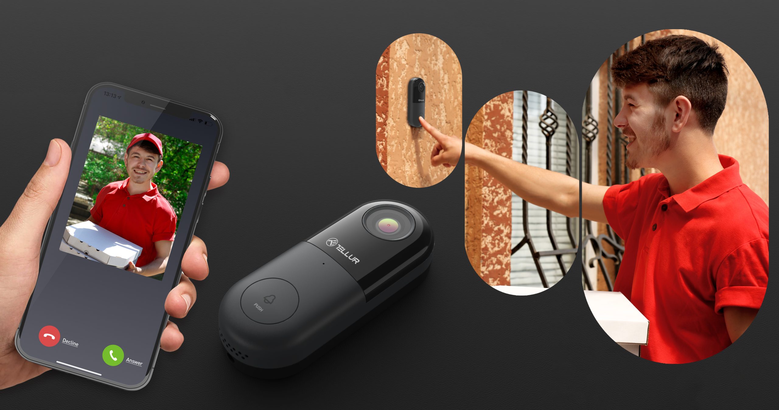 Videointerfon Tellur Wi-Fi 1080P, 130°, IP54 - imagine 13