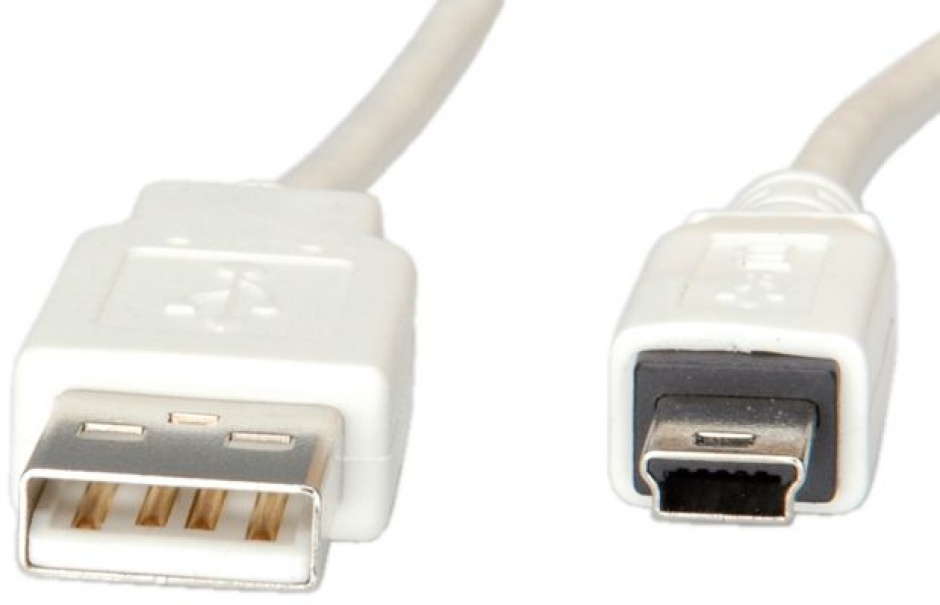 Cablu USB 2.0 Mini USB 1.8m Alb | Transfer Rapid