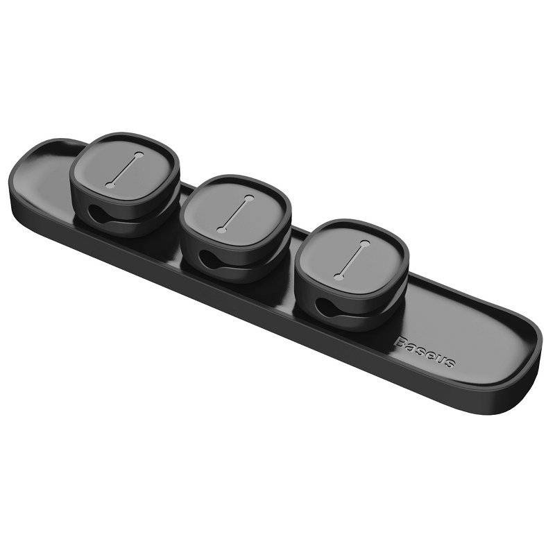 Organizator Cabluri Baseus Peas cu Magnet si Adeziv 3M, Negru