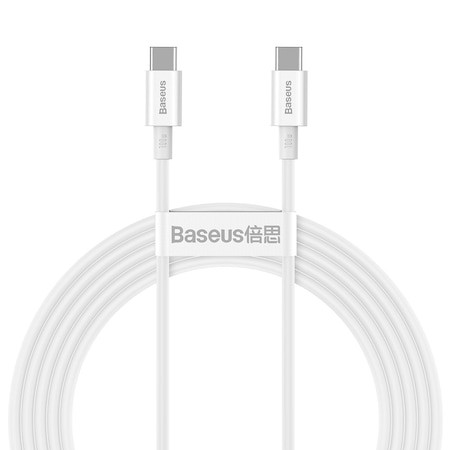 Cablu USB-C Baseus 100W 2m Alb - Încărcare Rapidă PD
