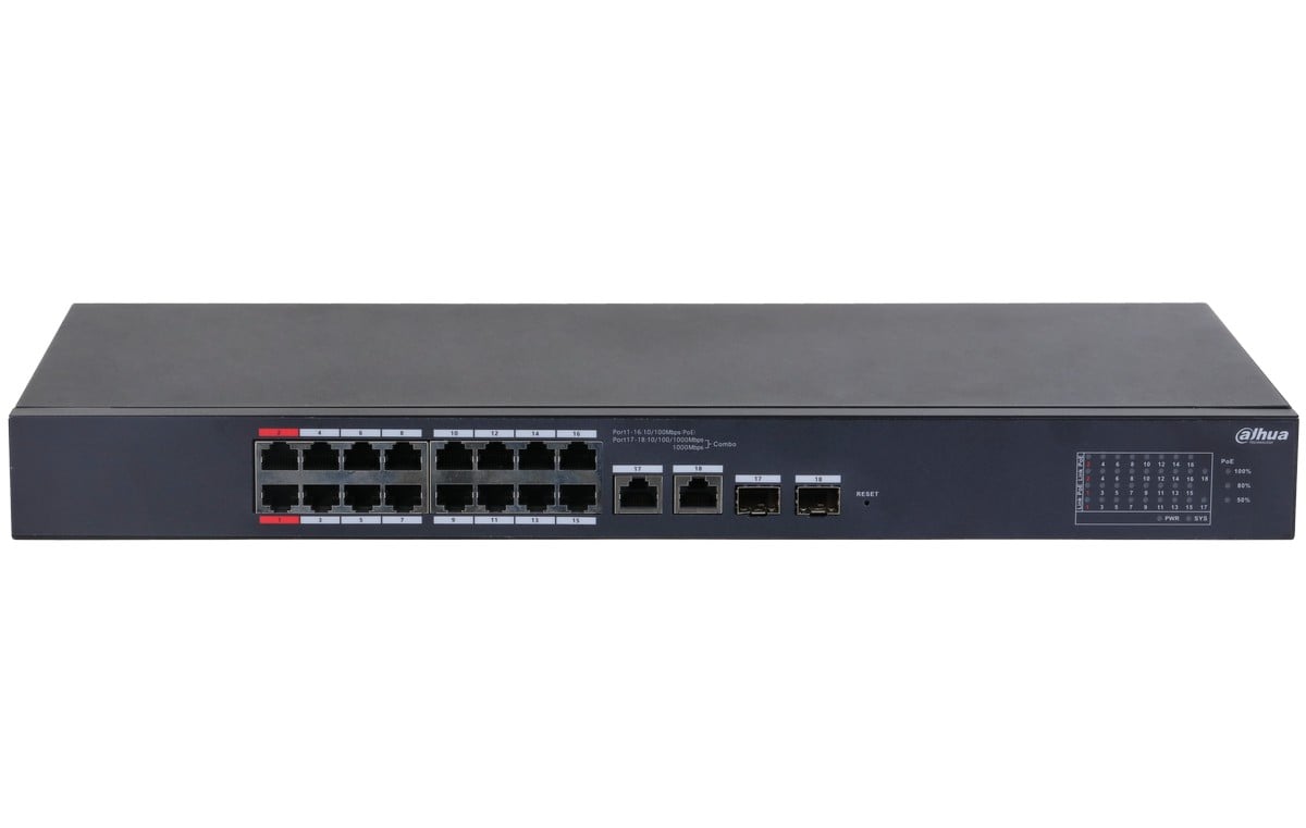 Switch Dahua PoE 16 Porturi 250m Management