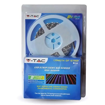 Kit bandă LED V-TAC SMD5050 RGB IP65 5m cu telecomandă