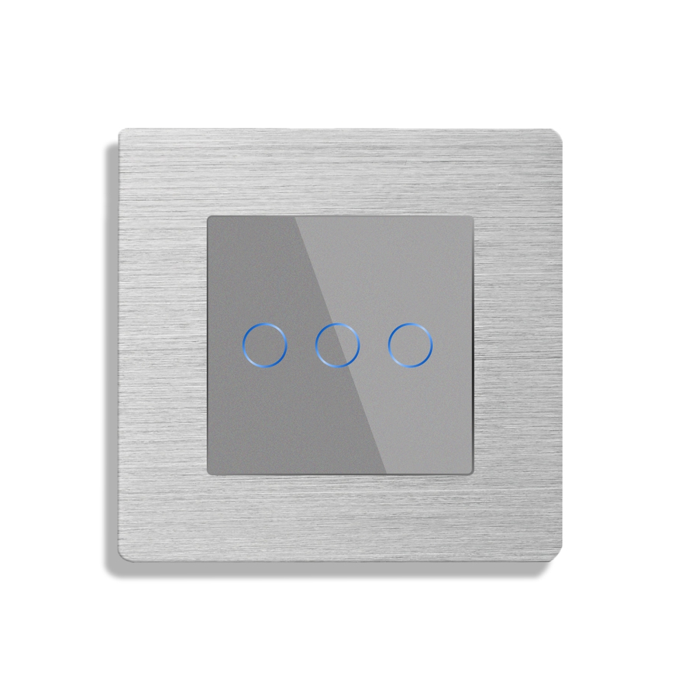 Întrerupător Triplu Touch Sticlă și Aluminiu, 500W - imagine 14