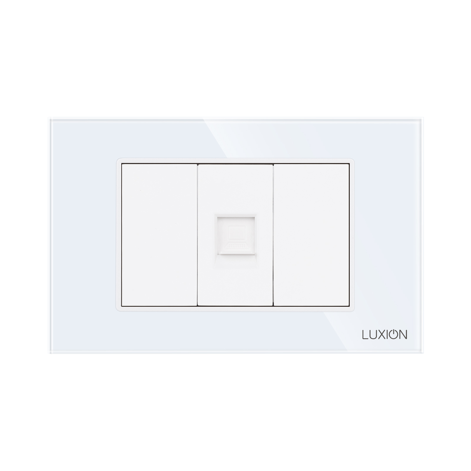 Priza Internet 1M + 2 Taste False LUXION, Rama Sticla, IP44 - imagine 2