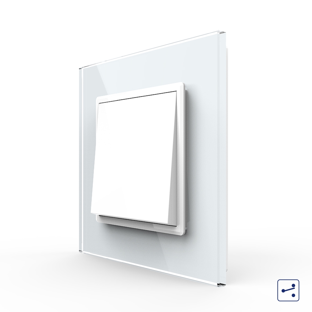 Intrerupator Livolo Sticla, 2 Module, Cap Cruce