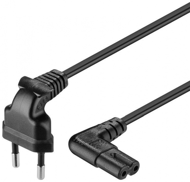 Cablu Alimentare Euro IEC C7 2m Unghi OEM