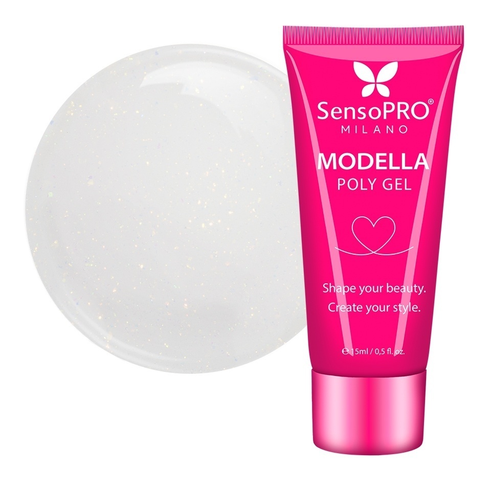 Polygel MODELLA SensoPRO Milano - Milky Glow, 15ml