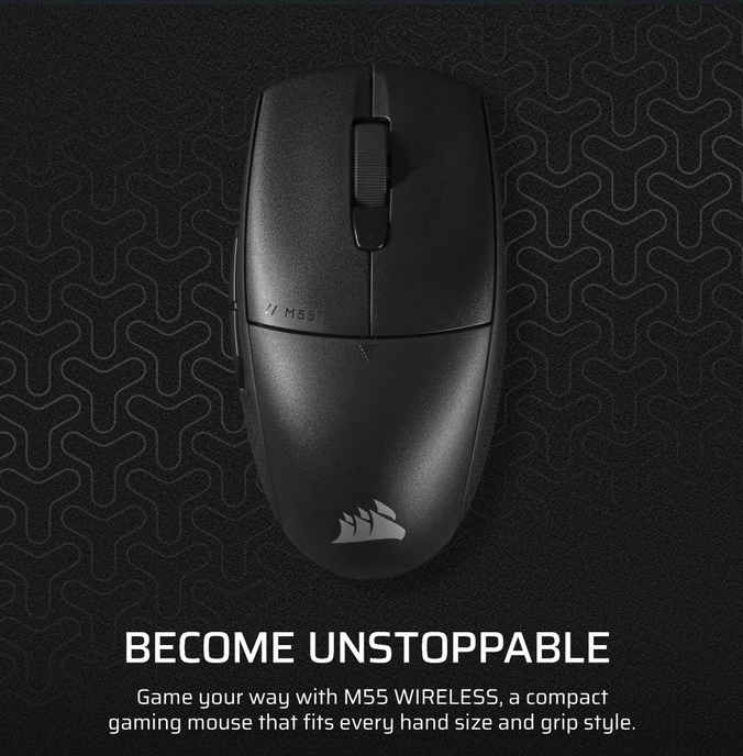 Mouse Gaming Wireless CORSAIR M55 - 24K DPI, 185h Autonomie - imagine 2