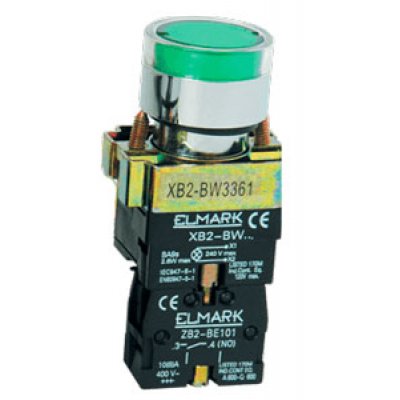 Buton Lampă Elmark 24V Verde BW 3371
