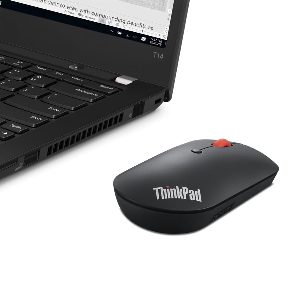 Mouse Wireless Lenovo ThinkPad Bluetooth 5.0 - 2400 DPI Ergonomic - imagine 5