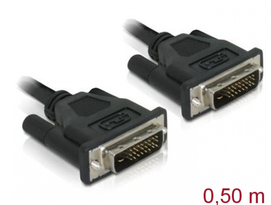 Cablu DVI 24+1 Delock, 0.5m, Negru
