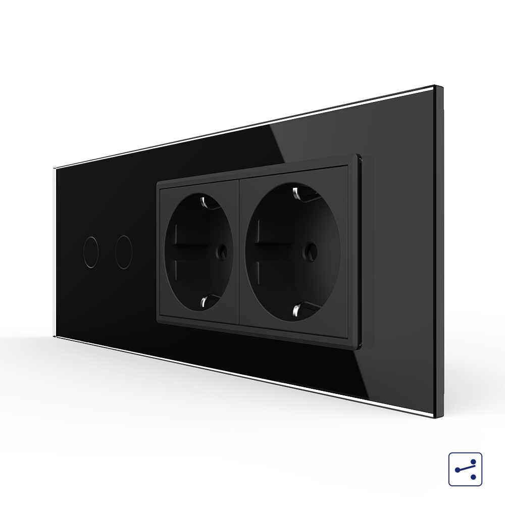 Intrerupator Dublu + 2 Prize Livolo Sticla - imagine 5