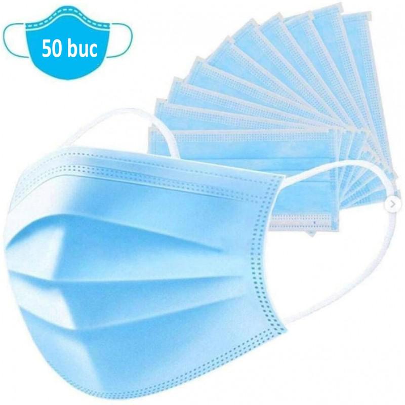 Măști Medicale Type I 3 Pliuri 50 Buc - Protecție BFE ≥95% - imagine 2