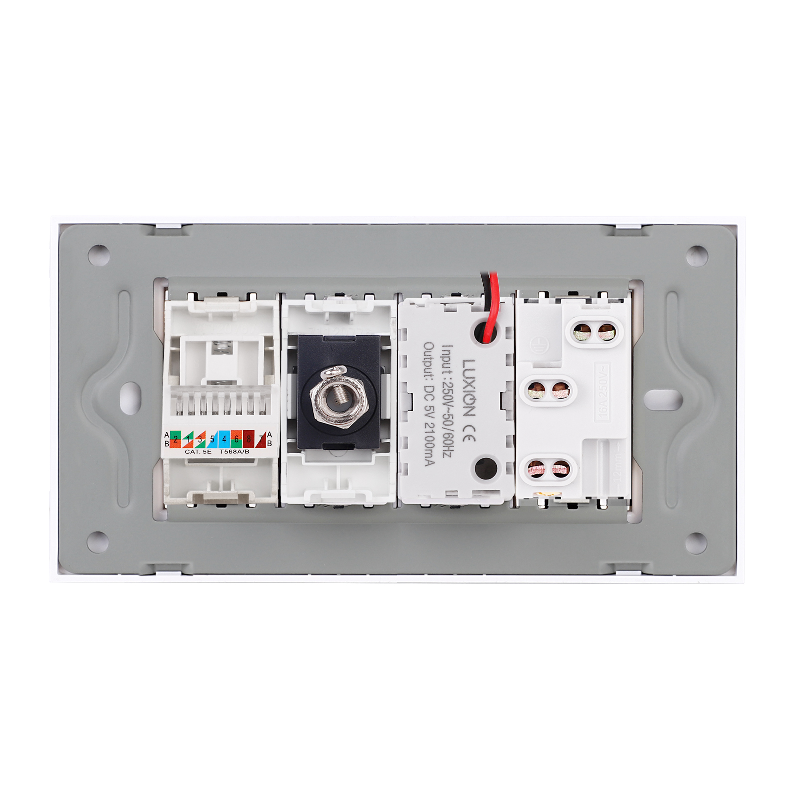 Priza Luxion 4M TV+Net+USB Rama Sticla - imagine 4