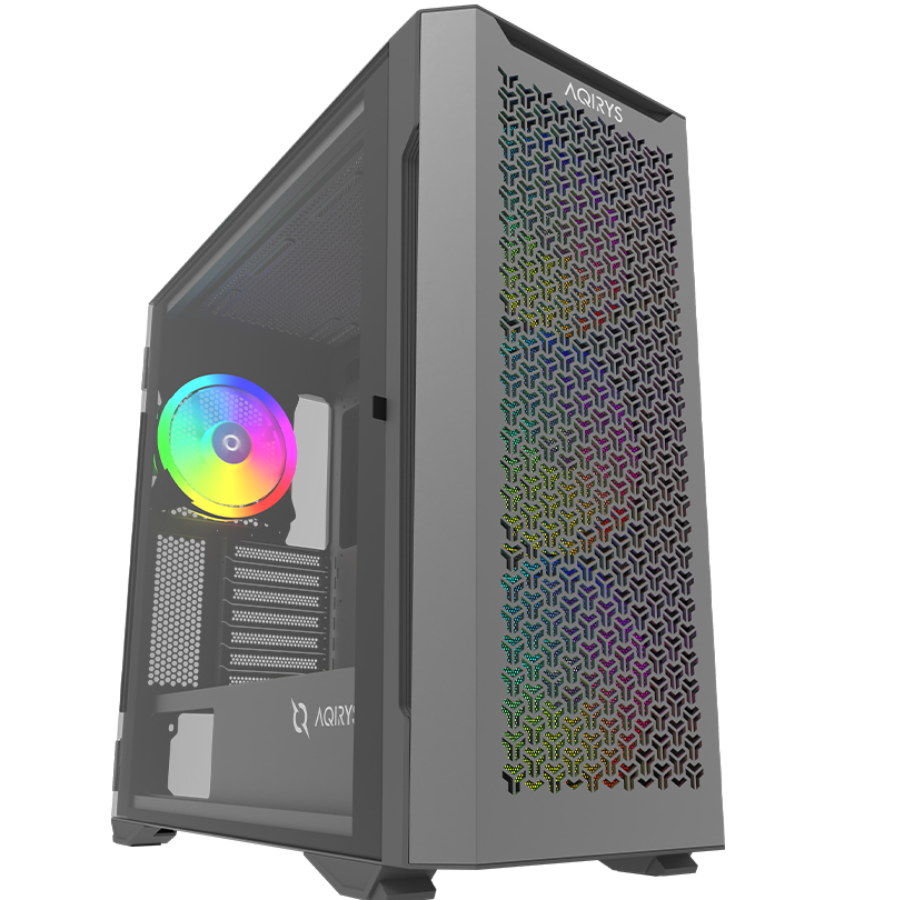 Carcasa AQIRYS Aquilla Mid Tower ARGB Negru - Tempered Glass