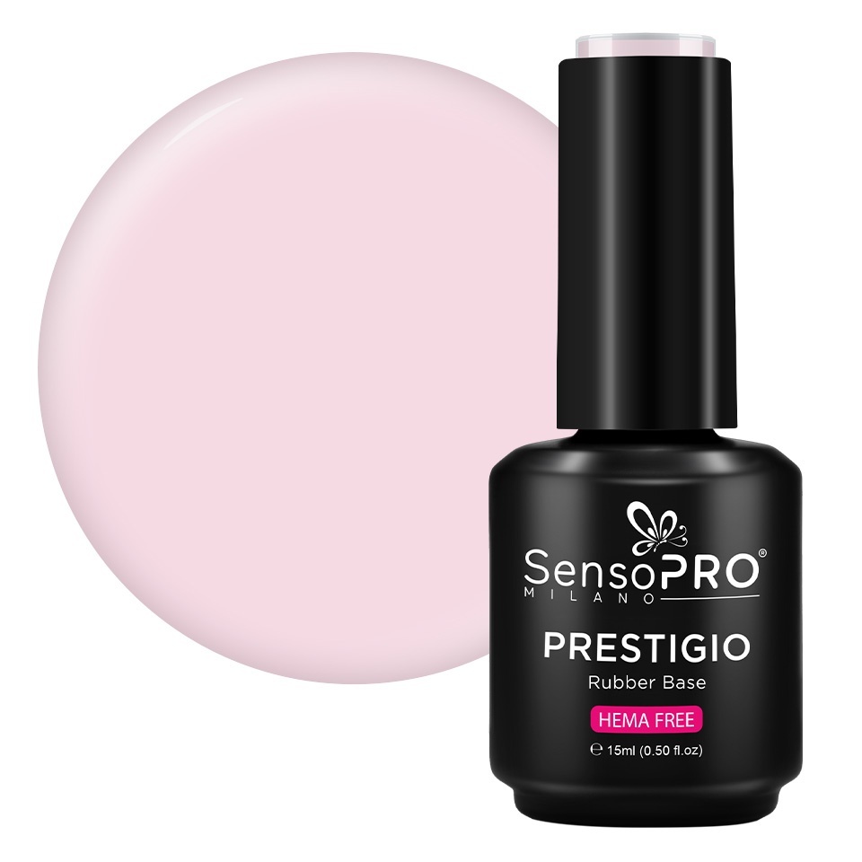Rubber Base SensoPRO Milano, Hema Free, Embarrassed Rose 15ml - imagine 2