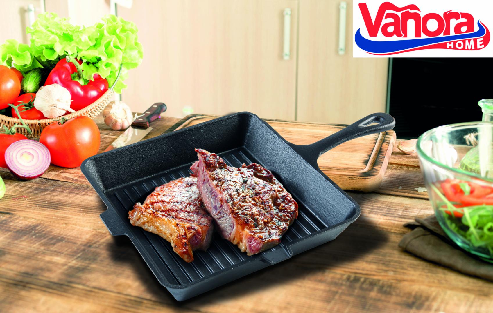 Tigaie Grill Fontă Pură 25cm Vanora Home - Gătire Profesională - imagine 2