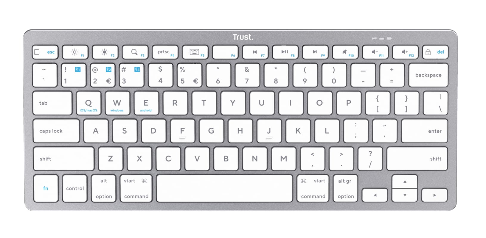 Tastatura Wireless Trust 85 Taste Alb - Compacta si Ergonomica - imagine 4