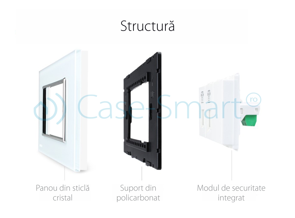 Priza Dublă Telefon Livolo cu Rama Sticlă - imagine 3