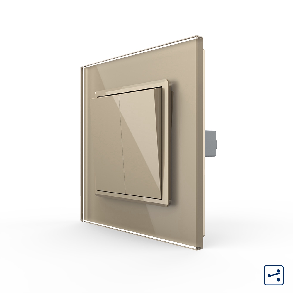 Intrerupator Dublu Mecanic Livolo Sticla - imagine 9