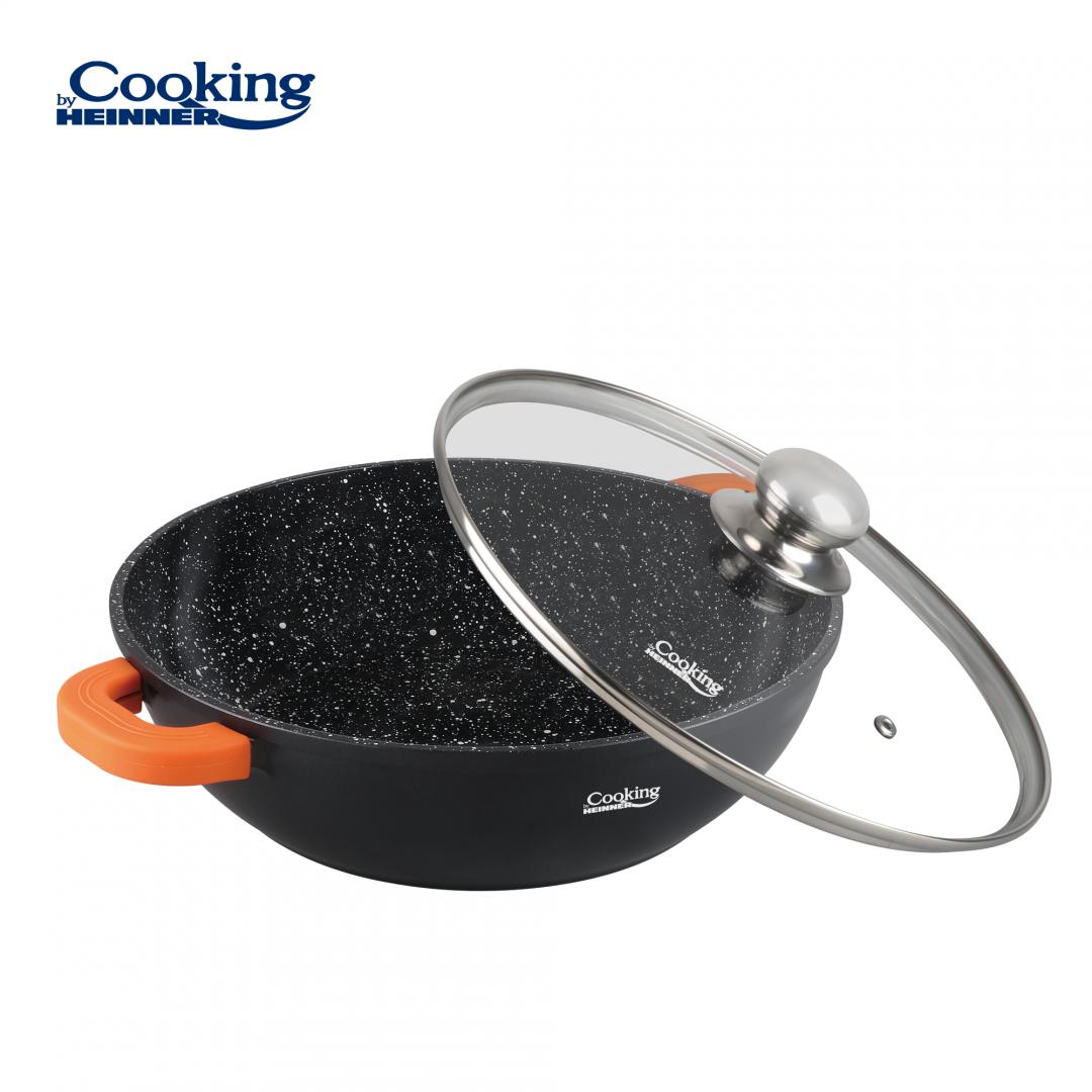 Cratiță Aluminiu 28cm 4.1L cu Capac - Heinner Dark Line - imagine 2