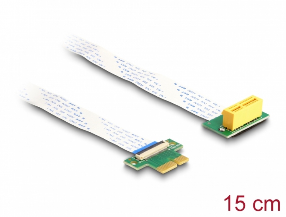Riser Card PCIe x1 Delock 88021, FPC 15cm