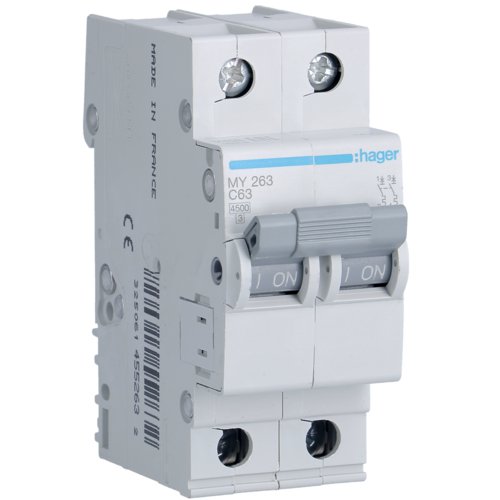 Siguranță Automată 2P 63A Hager, 4.5kA, Tip C