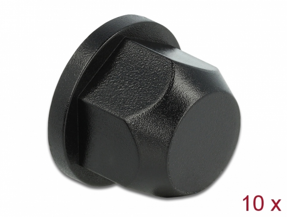 Set 10 Capace Protectie M12 Negru Delock