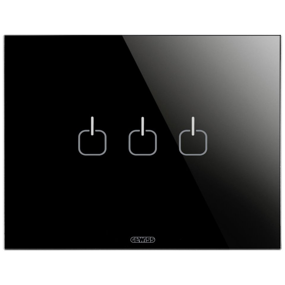 Rama 3 Module Gewiss Ice Touch, Negru, Design Premium