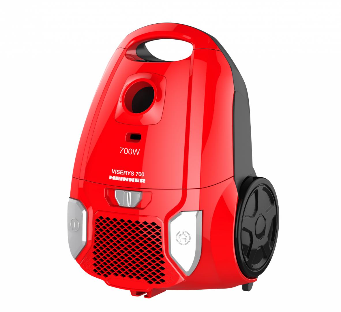 Aspirator Heinner 700W cu Sac si Filtru HEPA 12 - Rosu - imagine 2