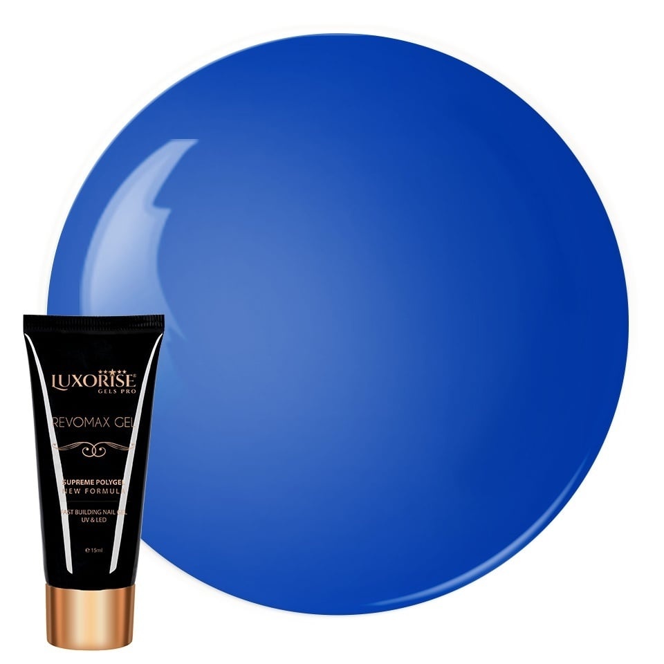Polygel Luxorise Neon Blue 15ml - Modelare Ușoară