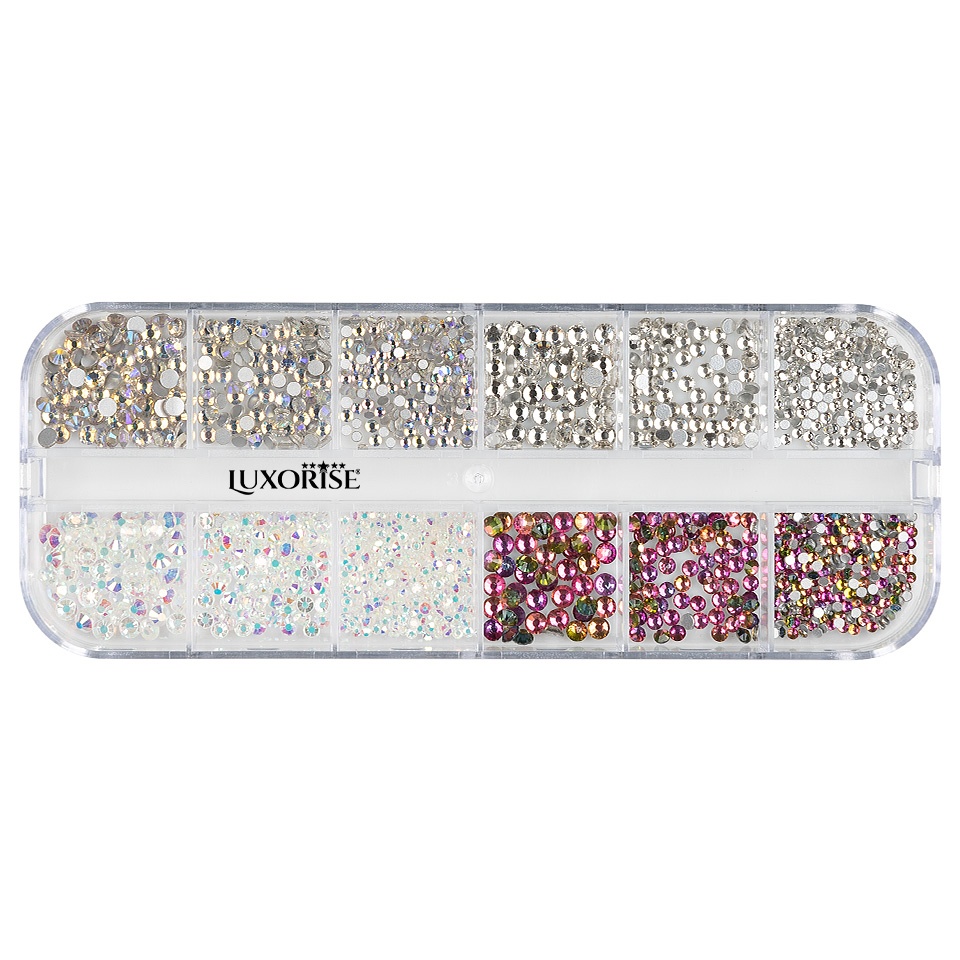 Strasuri Unghii LUXORISE Crystal Party | 12 Modele