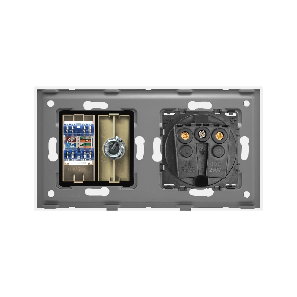 Priza Schuko, TV, Internet cu Rama Sticlă Luxion - imagine 12