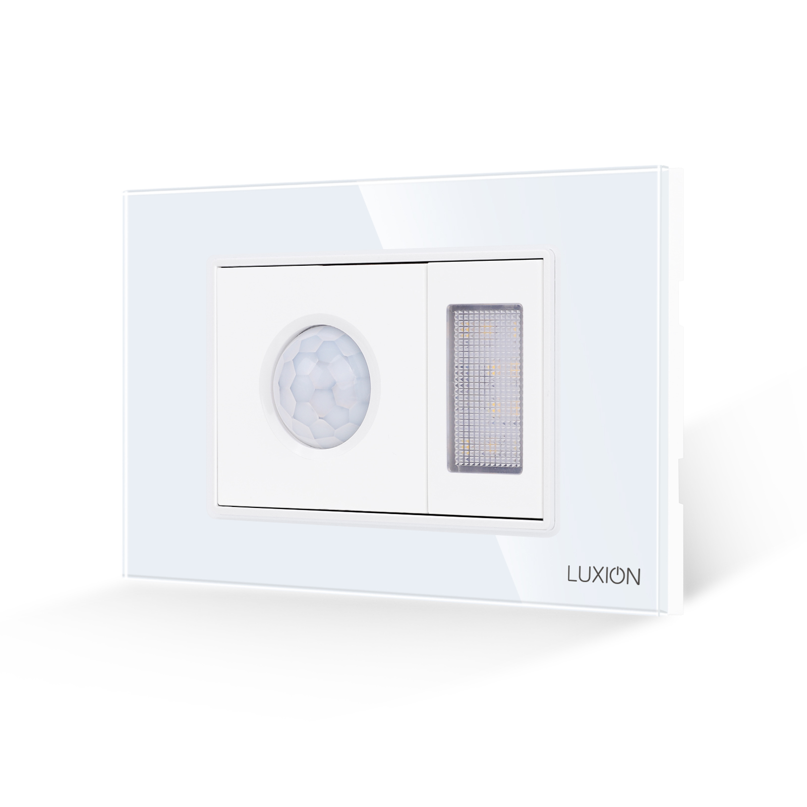 Senzor Miscare 2M si Lampa Veghe LUXION, Rama Sticla, IP44