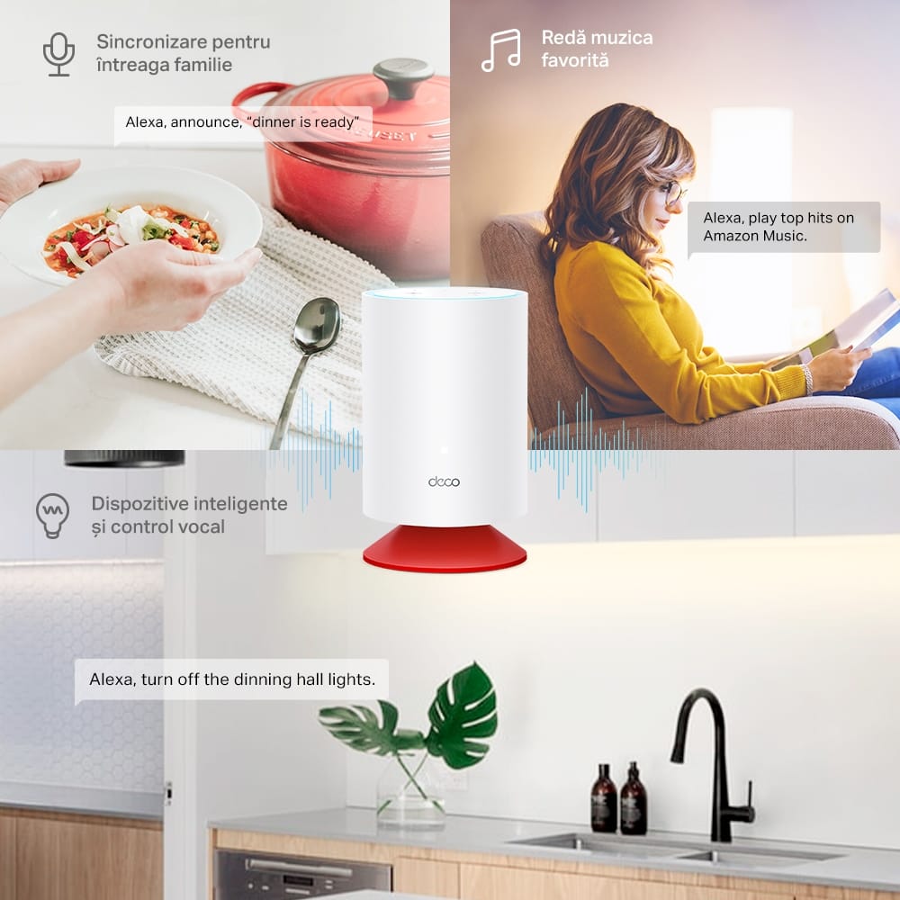 TP-Link Deco Voice X20 Mesh WiFi 6 AX1800 cu Difuzor Smart 2-pack - imagine 4
