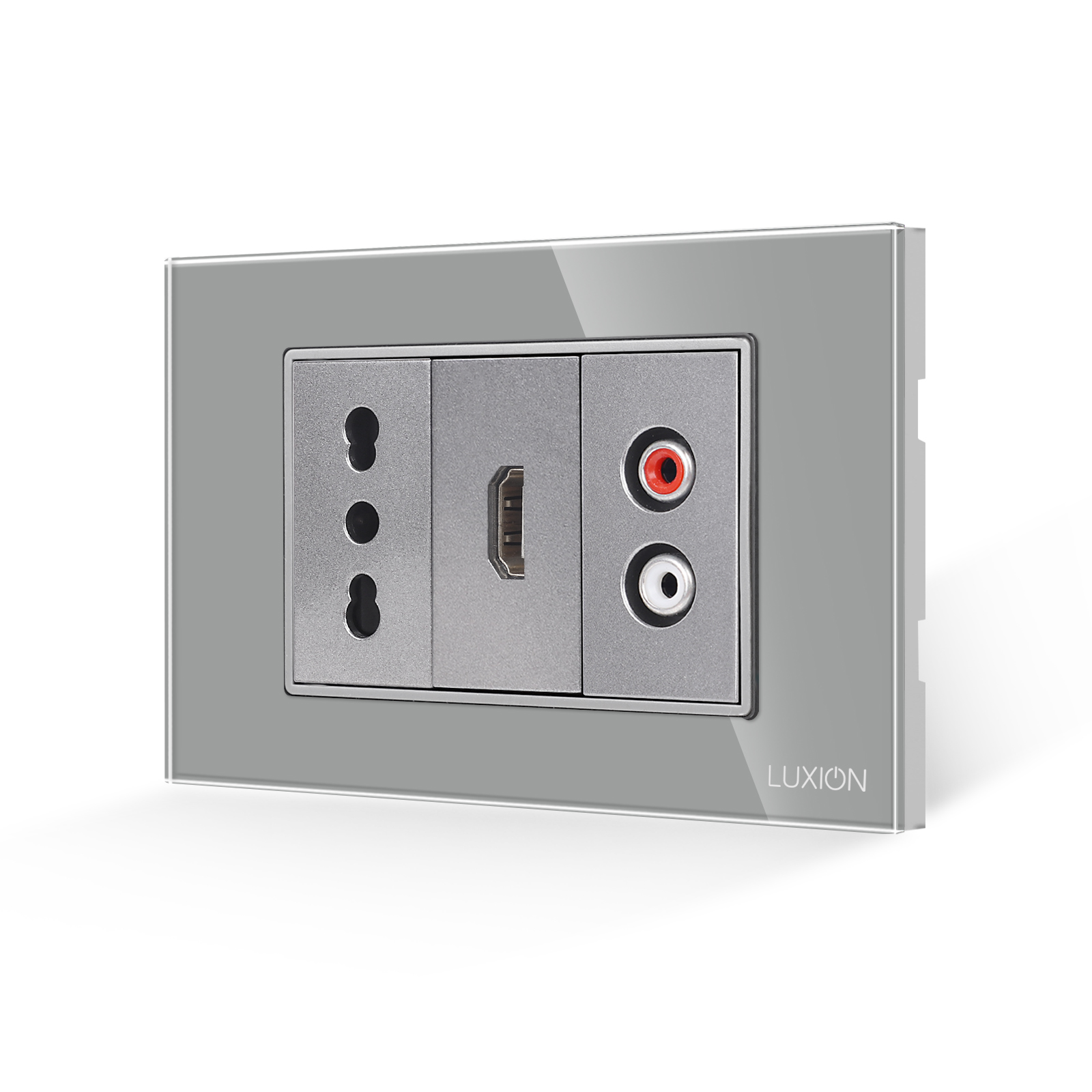 Priza Ingusta + HDMI + Audio cu Rama Sticla LUXION, IP44 - imagine 13
