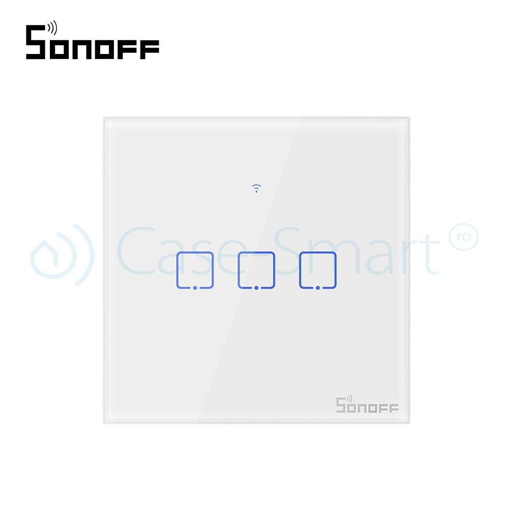 Întrerupător Triplu Touch Sonoff Wi-Fi, Control Mobil - imagine 2