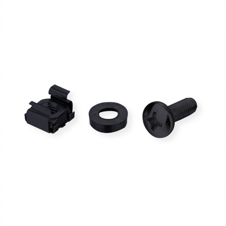 Set 100 Suruburi M5 Rack Roline 19" Negru