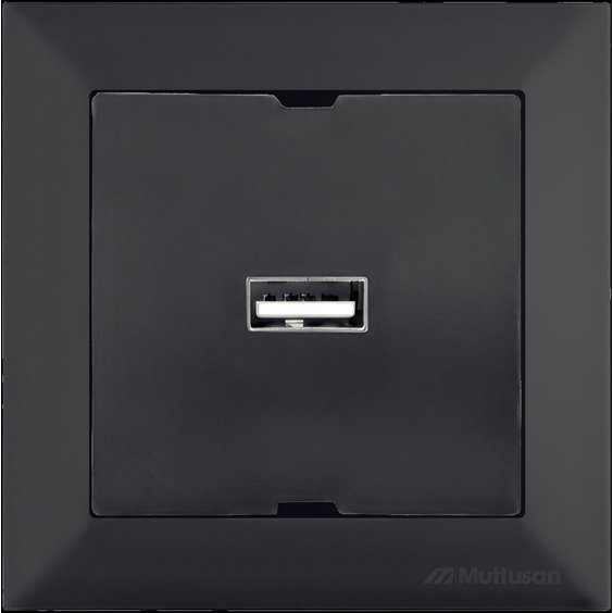 Priză USB Mutlusan Candela, Negru Catifea