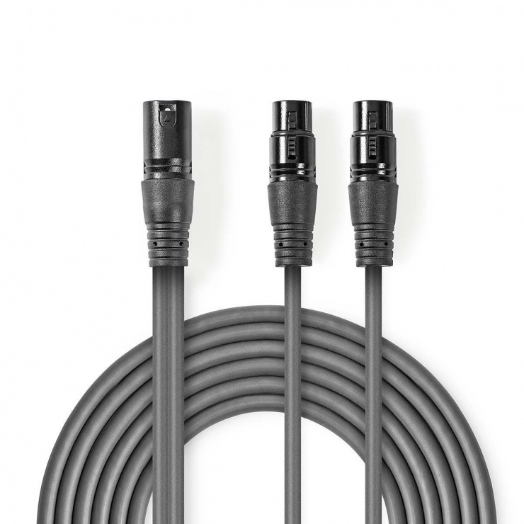 Cablu XLR Balansat Nedis 1.5m, Conectori Zinc