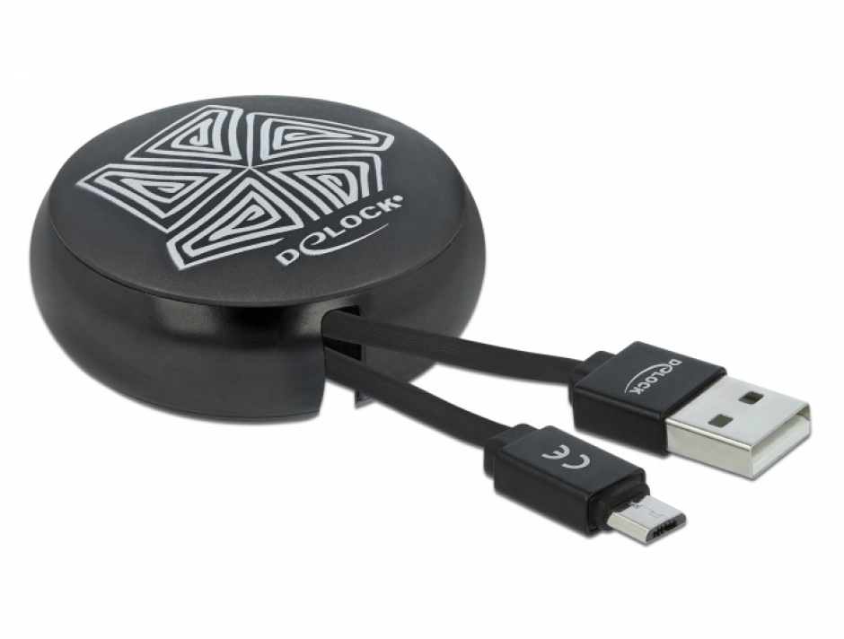 Cablu Retractabil Delock USB 2.0 MicroUSB