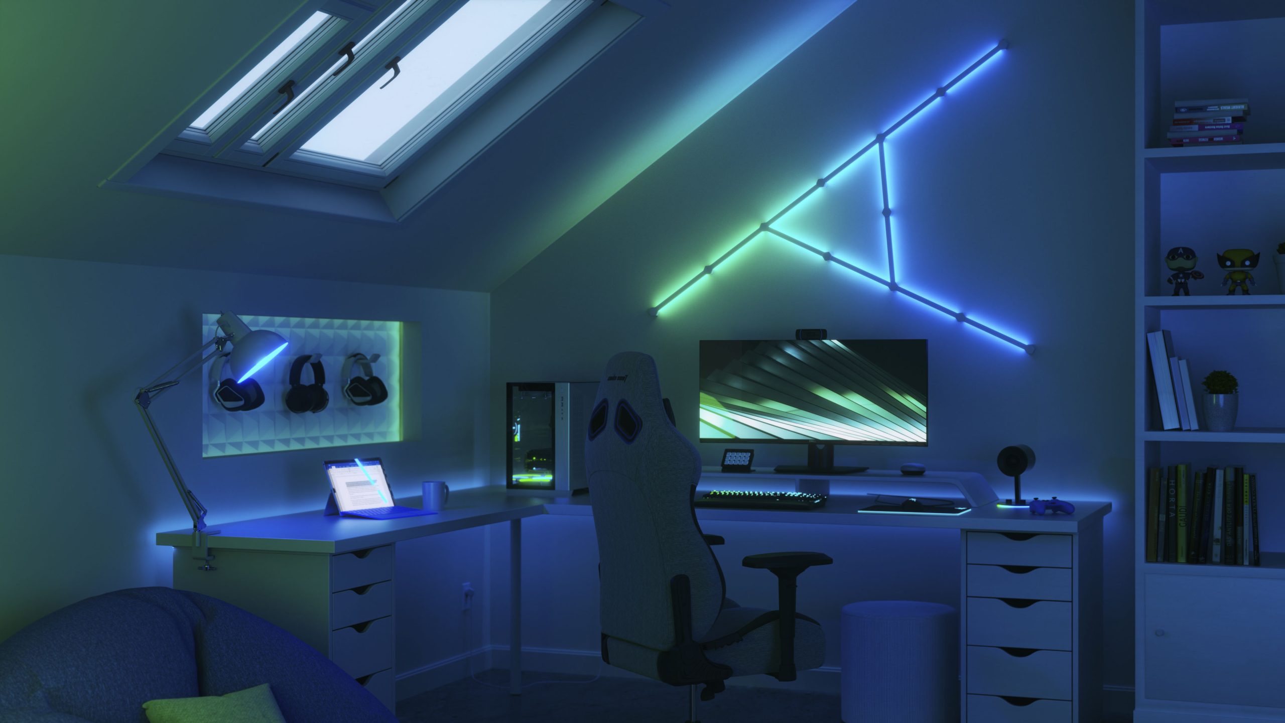 Kit Extensie Nanoleaf Lines, 3 Panouri, RGBW, Wi-Fi - imagine 4