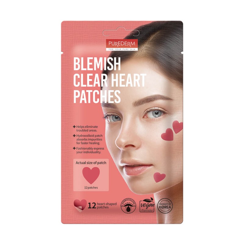 Plasturi Acnee Purederm Heart Patches 12buc
