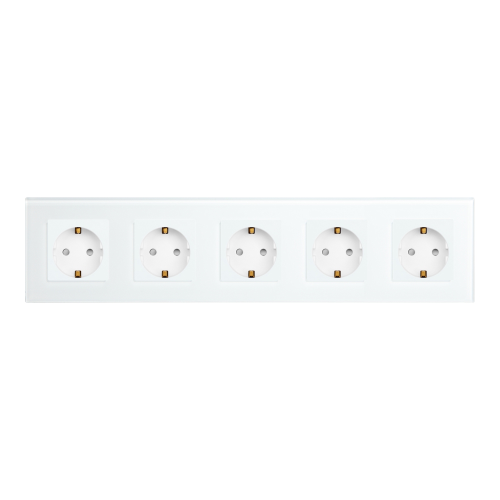 Priză Cvintuplă LUXION cu Ramă Sticlă IP45 - imagine 2