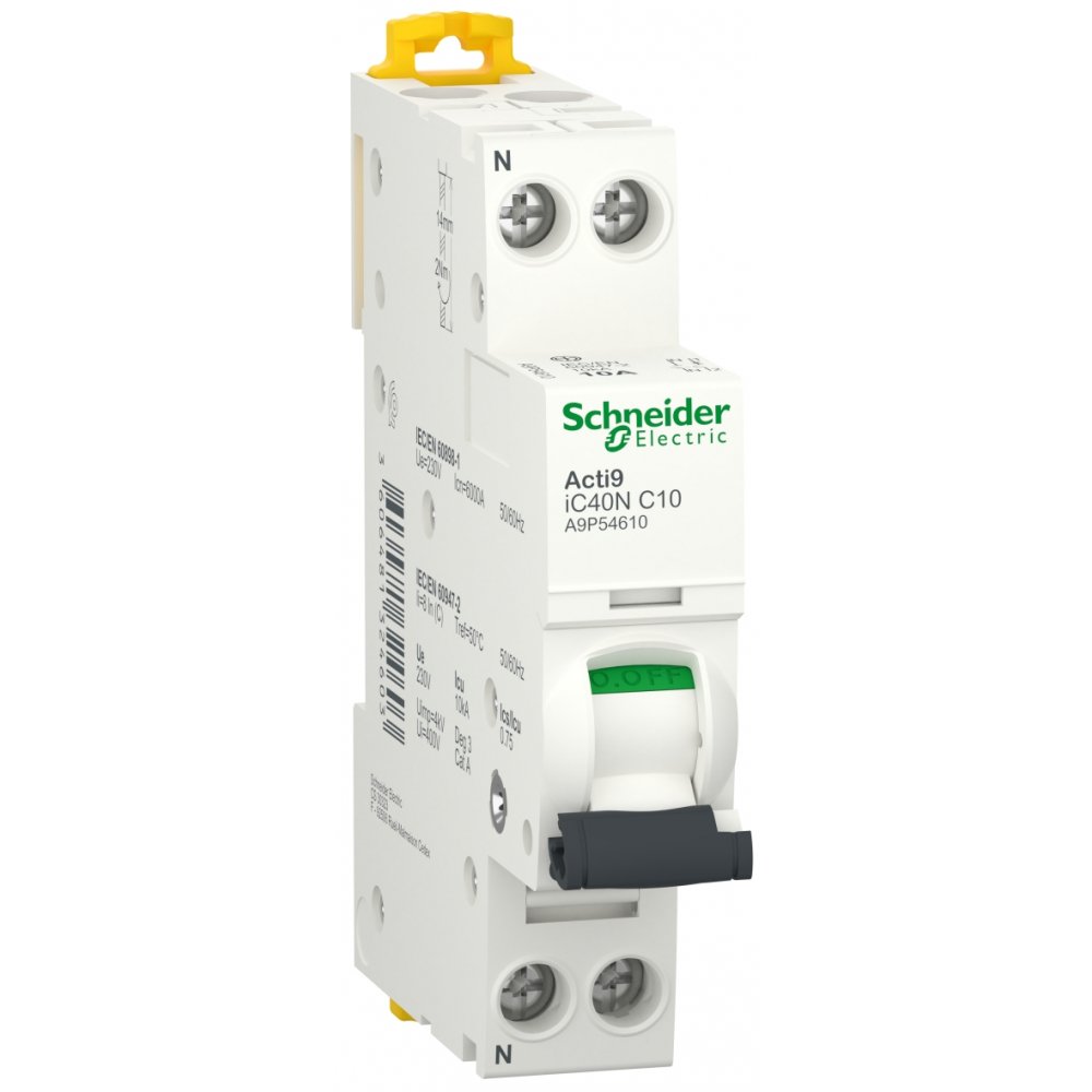 Siguranta Acti9 iC40N 1P+N 10A Schneider