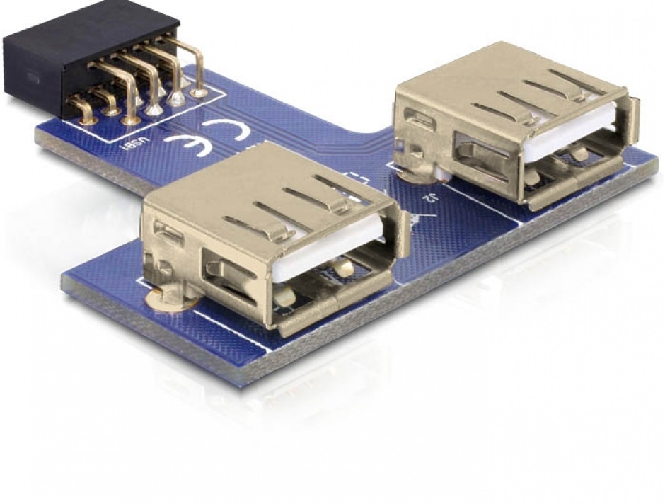 Adaptor Delock 2x USB 2.0 Pin Header