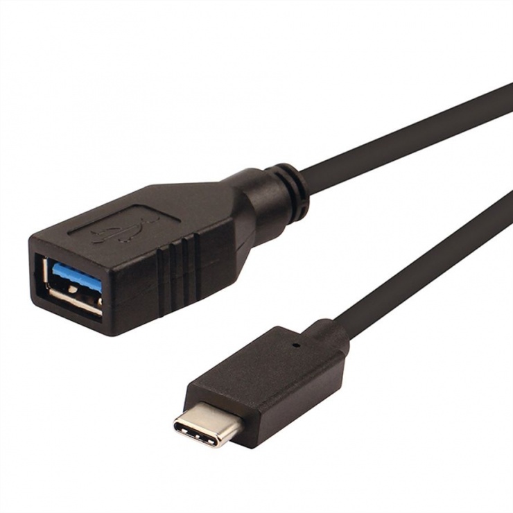 Cablu USB 3.1-C la USB-A OTG Roline, 0.15m